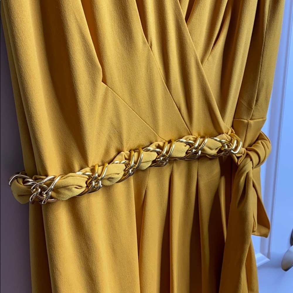 Mustard and Gold Cocktail Dress - Picture 4 of 5